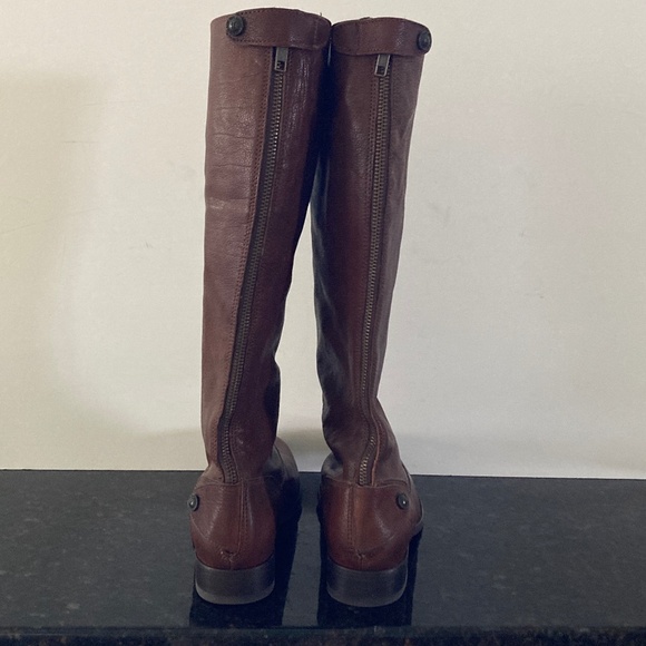 Frye Melissa Brown Leather Back Zip Riding Boots 76430/Size 8 1/2 B/WORN TWICE! - Picture 4 of 10